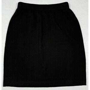 ST‎ JOHN BASICS Black Santana Knit Knee Length Skirt Size 6